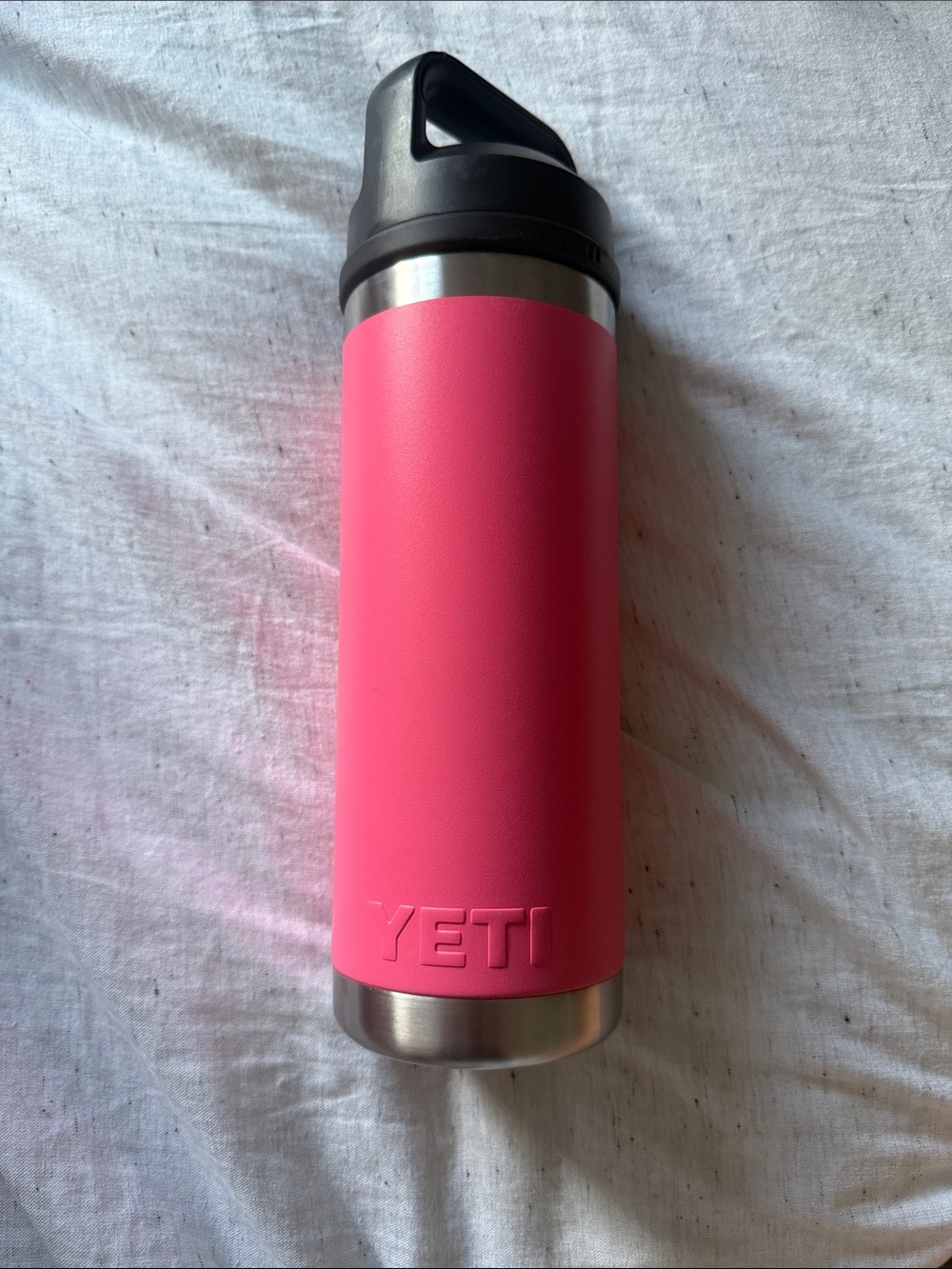Yeti Pink Insulated Water Bottle with Black Lid